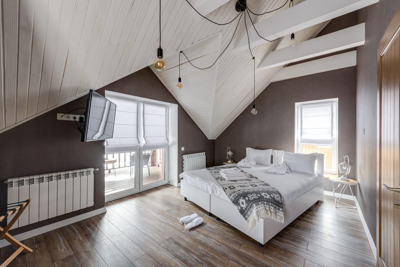 bedroom with windows